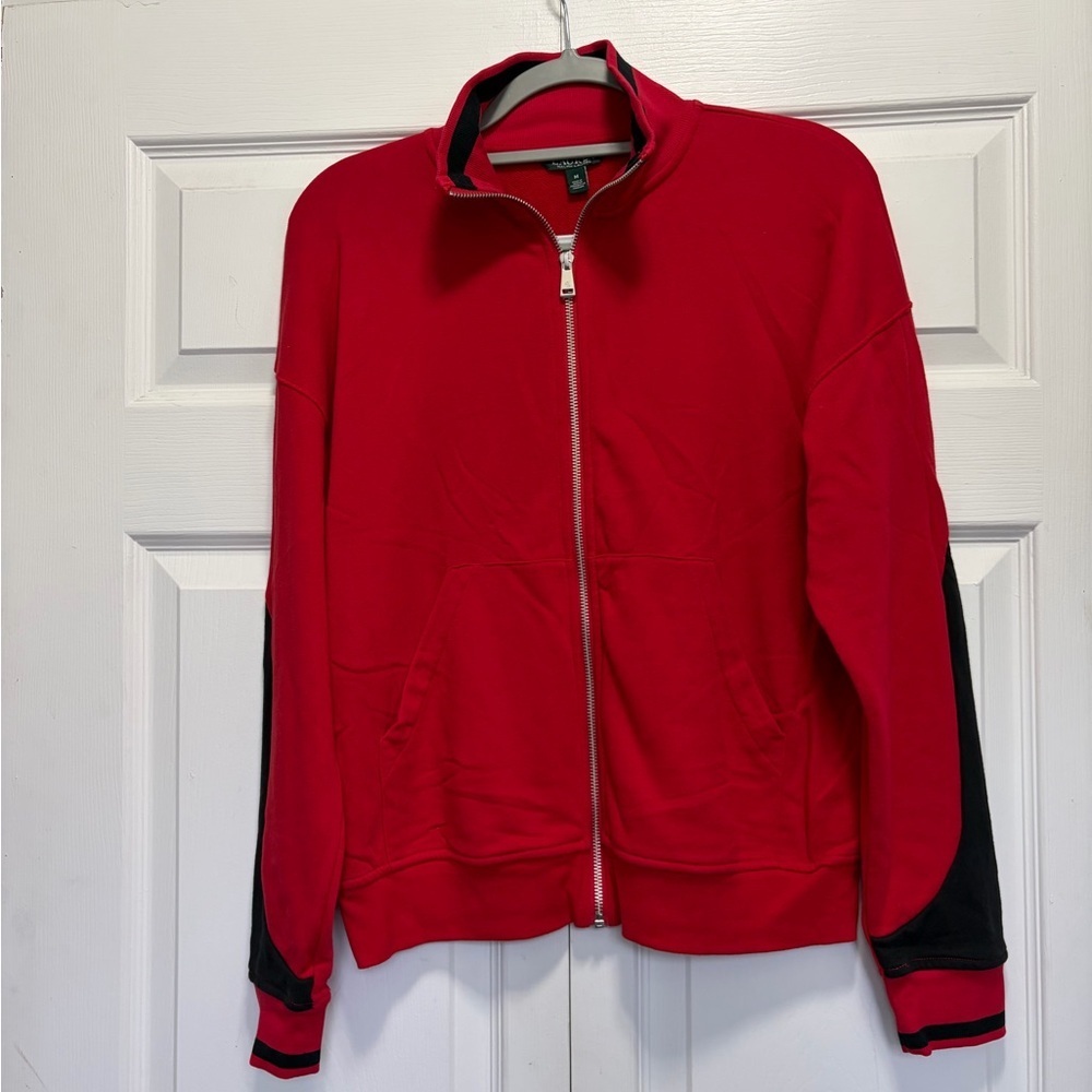 Lauren Ralph Lauren Red and Black full zip sweatshirt M